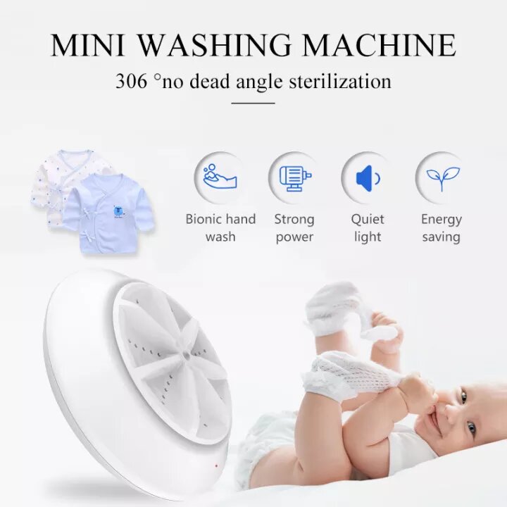 2 in 1 Mini Ultrasonic Washer & Cleaner